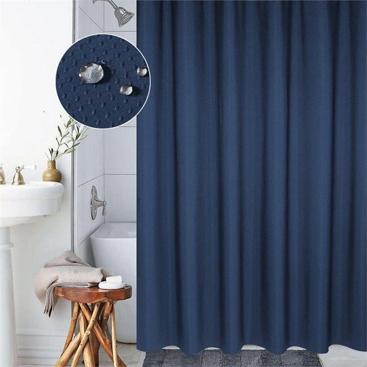 hotel style bathroom curtain